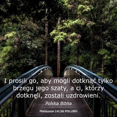 Picture 03 - Mateusza 14:36 POLUBG - I prosili go, aby mogli dotknąć tylko brzegu - Bible Verse Picture