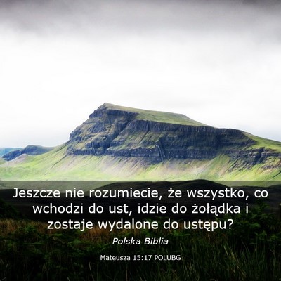 Picture 03 - Mateusza 15:17 POLUBG - Jeszcze nie rozumiecie, że wszystko, co wchodzi - Bible Verse Picture