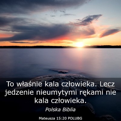 Picture 03 - Mateusza 15:20 POLUBG - To właśnie kala człowieka. Lecz jedzenie - Bible Verse Picture