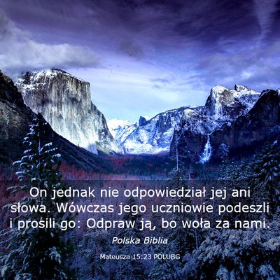Picture 03 - Mateusza 15:23 POLUBG - On jednak nie odpowiedział jej ani słowa. - Bible Verse Picture