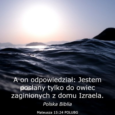 Picture 03 - Mateusza 15:24 POLUBG - A on odpowiedział: Jestem posłany tylko do - Bible Verse Picture