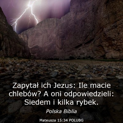 Picture 03 - Mateusza 15:34 POLUBG - Zapytał ich Jezus: Ile macie chlebów? A oni - Bible Verse Picture