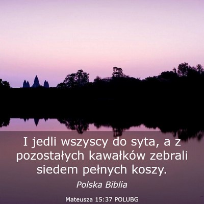 Picture 03 - Mateusza 15:37 POLUBG - I jedli wszyscy do syta, a z pozostałych - Bible Verse Picture