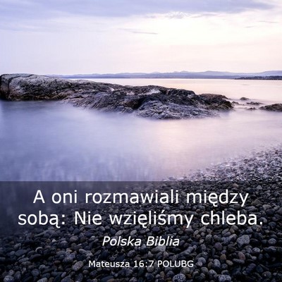 Picture 03 - Mateusza 16:7 POLUBG - A oni rozmawiali między sobą: Nie wzięliśmy - Bible Verse Picture