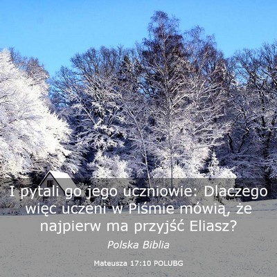 Picture 03 - Mateusza 17:10 POLUBG - I pytali go jego uczniowie: Dlaczego więc uczeni - Bible Verse Picture