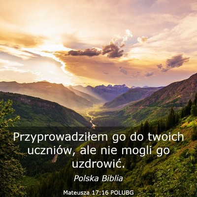Picture 03 - Mateusza 17:16 POLUBG - Przyprowadziłem go do twoich uczniów, ale nie - Bible Verse Picture