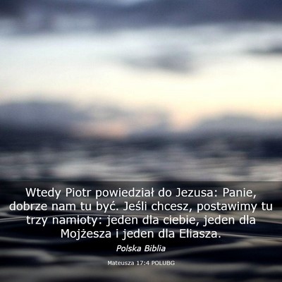 Picture 03 - Mateusza 17:4 POLUBG - Wtedy Piotr powiedział do Jezusa: Panie, dobrze - Bible Verse Picture