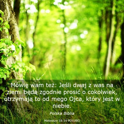 Picture 03 - Mateusza 18:19 POLUBG - Mówię wam też: Jeśli dwaj z was na ziemi - Bible Verse Picture
