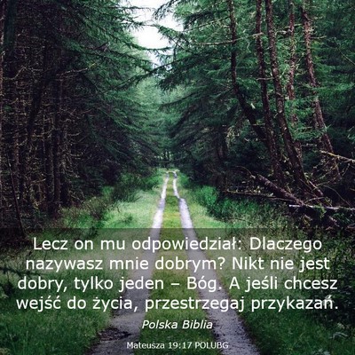 Picture 03 - Mateusza 19:17 POLUBG - Lecz on mu odpowiedział: Dlaczego nazywasz mnie - Bible Verse Picture