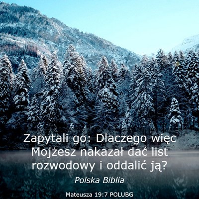 Picture 03 - Mateusza 19:7 POLUBG - Zapytali go: Dlaczego więc Mojżesz nakazał - Bible Verse Picture
