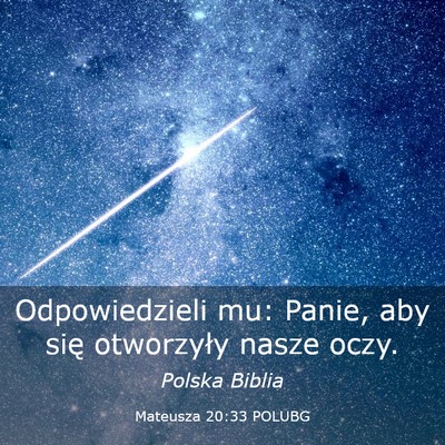 Picture 03 - Mateusza 20:33 POLUBG - Odpowiedzieli mu: Panie, aby się otworzyły - Bible Verse Picture
