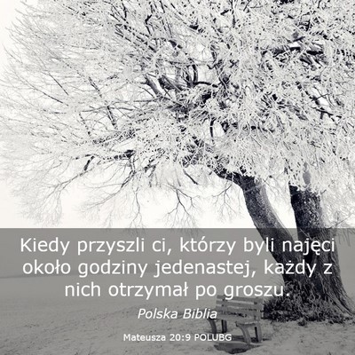 Picture 03 - Mateusza 20:9 POLUBG - Kiedy przyszli ci, którzy byli najęci około - Bible Verse Picture