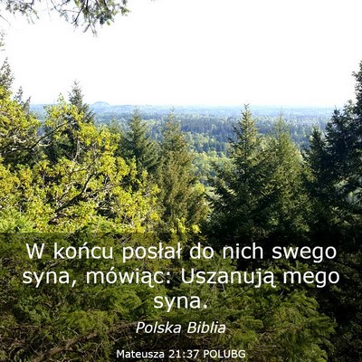Picture 03 - Mateusza 21:37 POLUBG - W końcu posłał do nich swego syna, mówiąc: - Bible Verse Picture