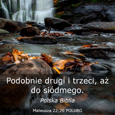 Picture 03 - Mateusza 22:26 POLUBG - Podobnie drugi i trzeci, aż do - Bible Verse Picture
