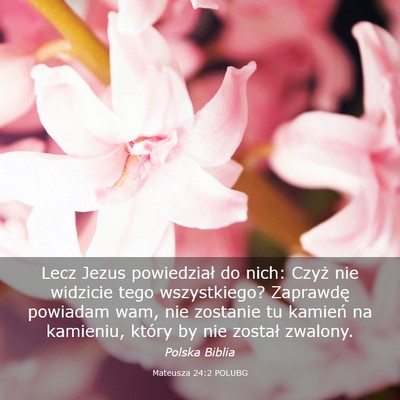 Picture 03 - Mateusza 24:2 POLUBG - Lecz Jezus powiedział do nich: Czyż nie - Bible Verse Picture
