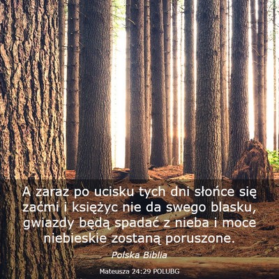 Picture 03 - Mateusza 24:29 POLUBG - A zaraz po ucisku tych dni słońce się zaćmi i - Bible Verse Picture
