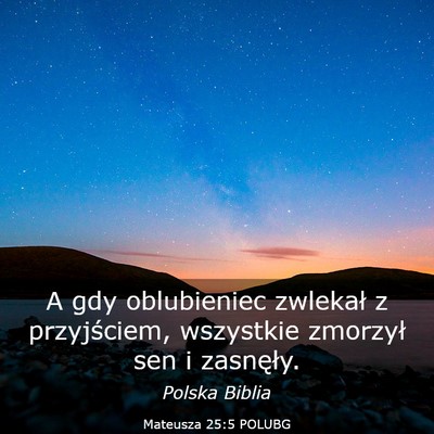 Picture 03 - Mateusza 25:5 POLUBG - A gdy oblubieniec zwlekał z przyjściem, - Bible Verse Picture