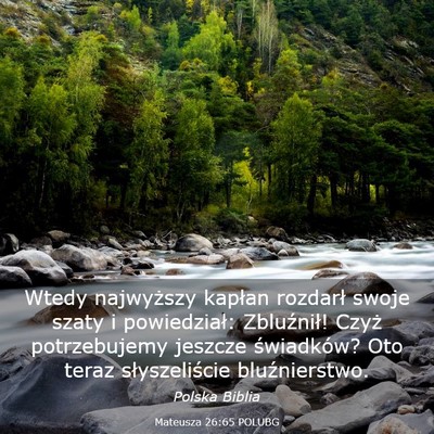 Picture 03 - Mateusza 26:65 POLUBG - Wtedy najwyższy kapłan rozdarł swoje szaty i - Bible Verse Picture