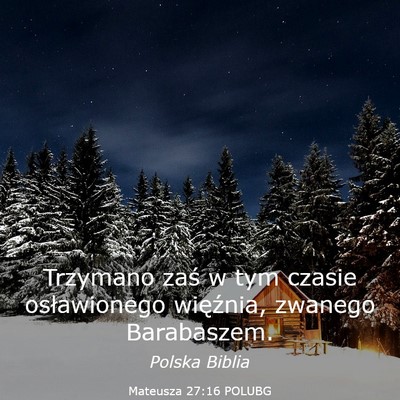 Picture 03 - Mateusza 27:16 POLUBG - Trzymano zaś w tym czasie osławionego - Bible Verse Picture