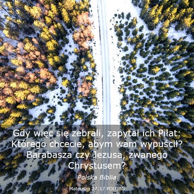 Picture 03 - Mateusza 27:17 POLUBG - Gdy więc się zebrali, zapytał ich Piłat: - Bible Verse Picture