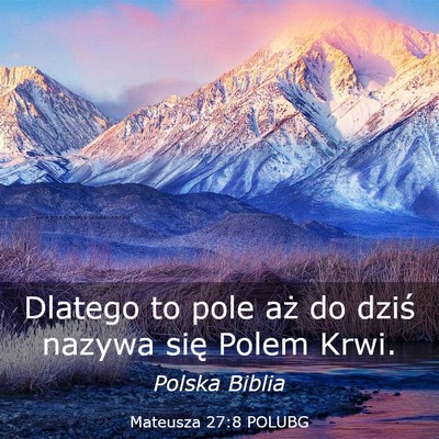 Picture 03 - Mateusza 27:8 POLUBG - Dlatego to pole aż do dziś nazywa się Polem - Bible Verse Picture