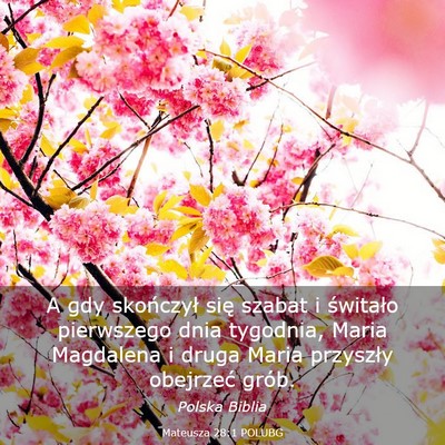 Picture 03 - Mateusza 28:1 POLUBG - A gdy skończył się szabat i świtało - Bible Verse Picture