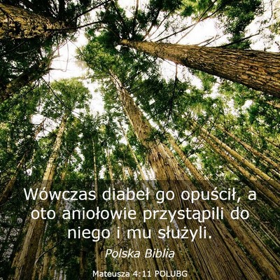 Picture 03 - Mateusza 4:11 POLUBG - Wówczas diabeł go opuścił, a oto aniołowie - Bible Verse Picture