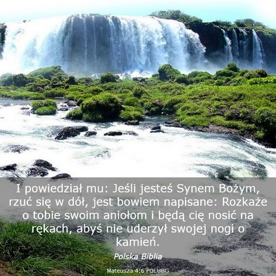 Picture 03 - Mateusza 4:6 POLUBG - I powiedział mu: Jeśli jesteś Synem Bożym, - Bible Verse Picture