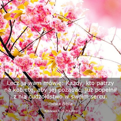 Picture 03 - Mateusza 5:28 POLUBG - Lecz ja wam mówię: Każdy, kto patrzy na - Bible Verse Picture