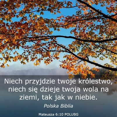 Picture 03 - Mateusza 6:10 POLUBG - Niech przyjdzie twoje królestwo, niech się - Bible Verse Picture