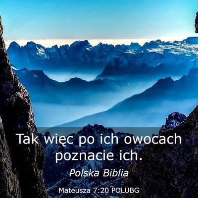 Picture 03 - Mateusza 7:20 POLUBG - Tak więc po ich owocach poznacie - Bible Verse Picture