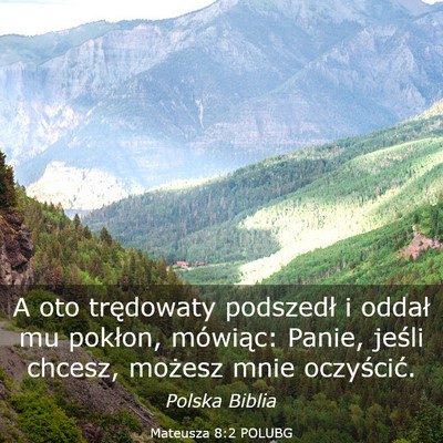 Picture 03 - Mateusza 8:2 POLUBG - A oto trędowaty podszedł i oddał mu pokłon, - Bible Verse Picture
