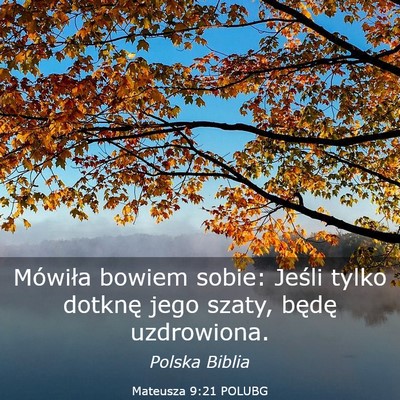 Picture 03 - Mateusza 9:21 POLUBG - Mówiła bowiem sobie: Jeśli tylko dotknę jego - Bible Verse Picture