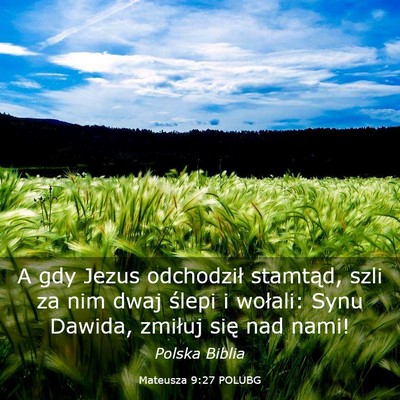Picture 03 - Mateusza 9:27 POLUBG - A gdy Jezus odchodził stamtąd, szli za nim dwaj - Bible Verse Picture