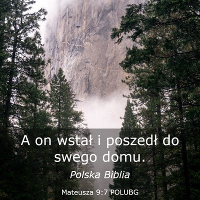 Picture 03 - Mateusza 9:7 POLUBG - A on wstał i poszedł do swego - Bible Verse Picture