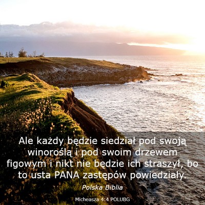 Picture 03 - Micheasza 4:4 POLUBG - Ale każdy będzie siedział pod swoją - Bible Verse Picture
