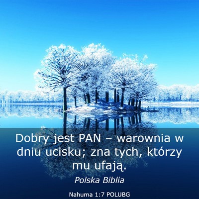 Picture 03 - Nahuma 1:7 POLUBG - Dobry jest PAN – warownia w dniu ucisku; zna - Bible Verse Picture