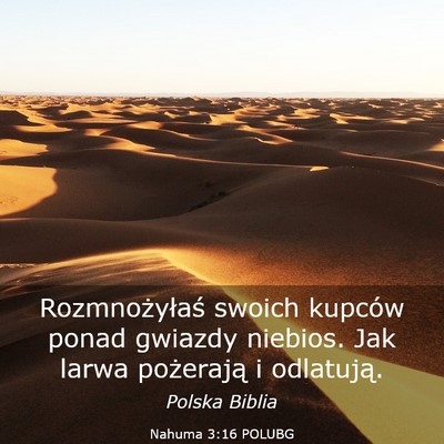 Picture 03 - Nahuma 3:16 POLUBG - Rozmnożyłaś swoich kupców ponad gwiazdy - Bible Verse Picture