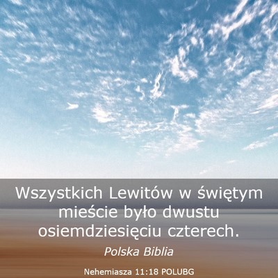 Picture 03 - Nehemiasza 11:18 POLUBG - Wszystkich Lewitów w świętym mieście było - Bible Verse Picture