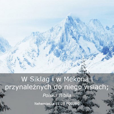 Picture 03 - Nehemiasza 11:28 POLUBG - W Siklag i w Mekona i przynależnych do niego - Bible Verse Picture
