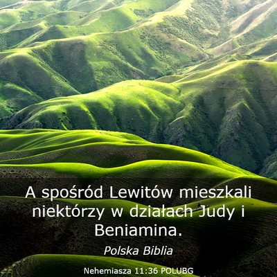 Picture 03 - Nehemiasza 11:36 POLUBG - A spośród Lewitów mieszkali niektórzy w - Bible Verse Picture
