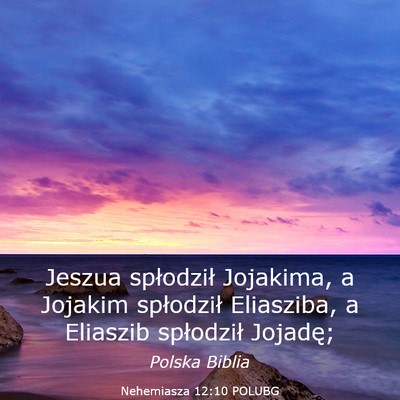 Picture 03 - Nehemiasza 12:10 POLUBG - Jeszua spłodził Jojakima, a Jojakim spłodził - Bible Verse Picture