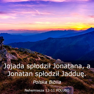 Picture 03 - Nehemiasza 12:11 POLUBG - Jojada spłodził Jonatana, a Jonatan spłodził - Bible Verse Picture
