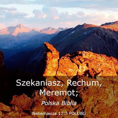 Picture 03 - Nehemiasza 12:3 POLUBG - Szekaniasz, Rechum, - Bible Verse Picture