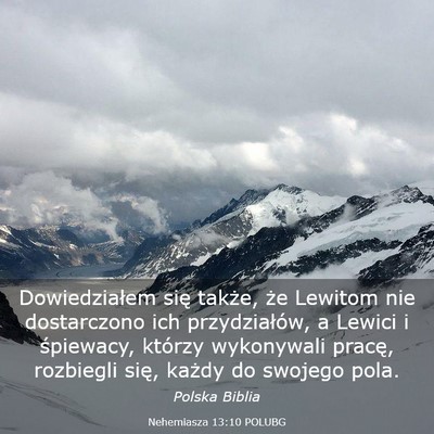 Picture 03 - Nehemiasza 13:10 POLUBG - Dowiedziałem się także, że Lewitom nie - Bible Verse Picture