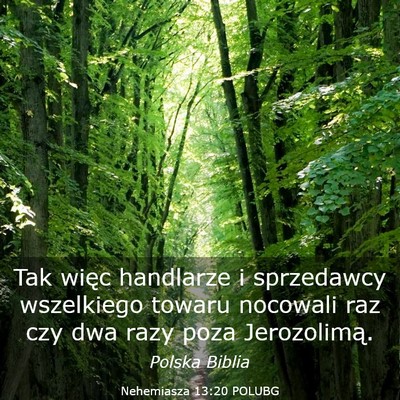 Picture 03 - Nehemiasza 13:20 POLUBG - Tak więc handlarze i sprzedawcy wszelkiego - Bible Verse Picture