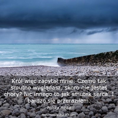 Picture 03 - Nehemiasza 2:2 POLUBG - Król więc zapytał mnie: Czemu tak smutno - Bible Verse Picture