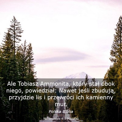 Picture 03 - Nehemiasza 4:3 POLUBG - Ale Tobiasz Ammonita, który stał obok niego, - Bible Verse Picture