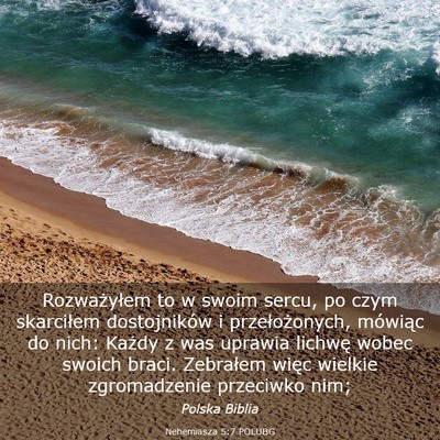 Picture 03 - Nehemiasza 5:7 POLUBG - Rozważyłem to w swoim sercu, po czym skarciłem - Bible Verse Picture