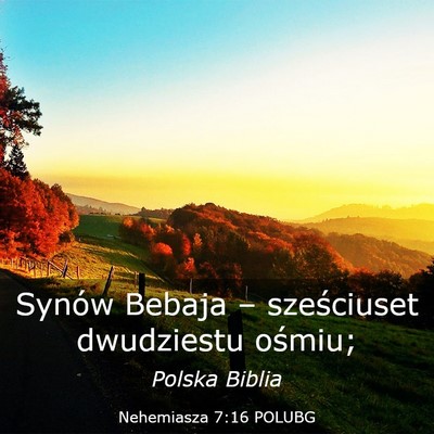 Picture 03 - Nehemiasza 7:16 POLUBG - Synów Bebaja – sześciuset dwudziestu - Bible Verse Picture